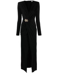 Elisabetta Franchi - Rhinestone-Embellished Gathered Dress - Lyst