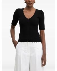 Twinset - Ribbed-Knit Scalloped-Edge Top - Lyst