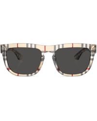 Burberry - Vintage Check Zonnebril Met Vierkant Montuur - Lyst