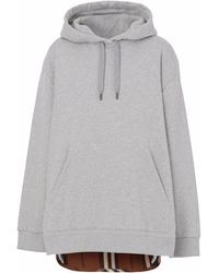 Burberry - Sudadera con capucha y panel a cuadros - Lyst