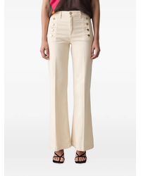ViCOLO - Button-Embellished Flared Jeans - Lyst