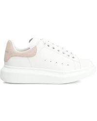 McQueen - Oversized Suede-Trim Sneakers - Lyst