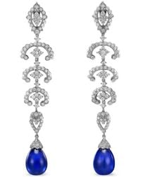 Anabela Chan - 14K And Rhodium Vermeil Scallop Lace Sapphire And Diamond Earrings - Lyst
