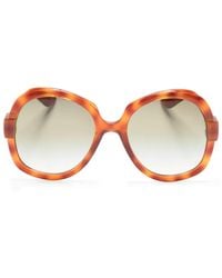 Gucci - Logo-Engraved Oversize-Frame Sunglasses - Lyst