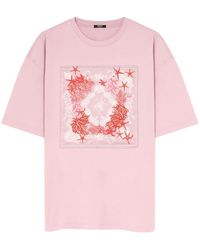 Versace - Appliqué-detail Drop-shoulder T-shirt - Lyst