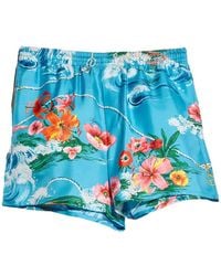 Gucci - Print Silk Shorts - Lyst