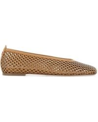 Halmanera - Monic Laser-Cut Square-Toe Leather Ballet Flats - Lyst