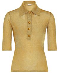 Ferragamo - Straight-Point Collar Cotton-Blend Top - Lyst