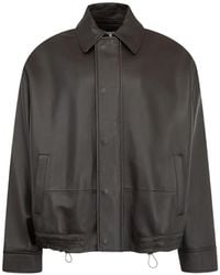 Loewe - Drawstring Leather Jacket - Lyst