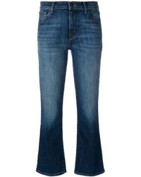 J Brand Kick Flare Faded Jeans - Blue