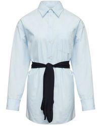 MM6 by Maison Margiela - Long-Sleeved Tie Shirt - Lyst