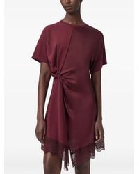 AllSaints - Vestido corto Lana con detalle de nudo - Lyst