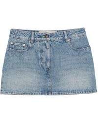 Valentino Garavani - Vlogo Denim Mini Skirt - Lyst