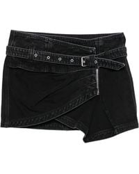 Isabel Marant - Siyen Belted Wrap-Effect Denim Mini Skirt - Lyst