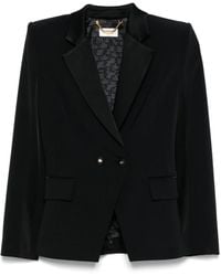 Elisabetta Franchi - Crêpe Blazer Met Satijnen Revers - Lyst