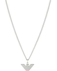 Emporio Armani - Logo-Pendant Necklace - Lyst