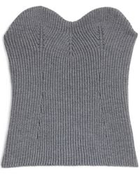 Jil Sander - Ribbed-Knit Sweetheart-Neck Bustier Top - Lyst