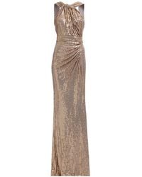 Elie Saab - Sequin-Embellished Draped Maxi Dress - Lyst
