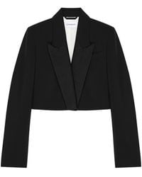 Givenchy - Cropped-Jacke Aus Wolle Und Mohär - Lyst