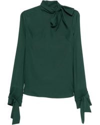 Ermanno Scervino - Dark Blouse With Bow - Lyst