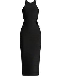 Hervé Léger - Midikleid mit Cut-Outs - Lyst