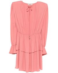 Carla G - Tie-Neck Mini Dress - Lyst
