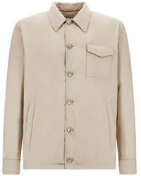 Herno - Suede-Effect Padded Jacket - Lyst