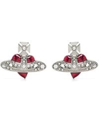 Vivienne Westwood - New Diamante Heart Stud Earrings - Lyst