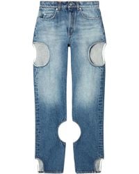Off-White c/o Virgil Abloh - Meteor Cut-out Straight-leg Jeans - Lyst
