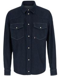 Moncler - Western-Yoke Denim Shirt - Lyst