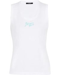 Balmain - Relaxed Tank Top With Paris Brush Print - Lyst