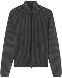 Izzue - Ribbed-Knit Zip-Up Sweater - Lyst