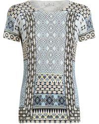 Etro - Graphic-print Knitted Silk T-shirt - Lyst
