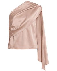 Alberta Ferretti - One-Shoulder Draped Top - Lyst