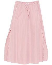Closed - Striped-Pattern Drawstring-Waist Midi Skirt - Lyst