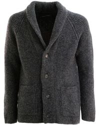 Tagliatore - Cardigan A Coste Con Scollo A Scialle - Lyst