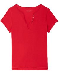 Zadig & Voltaire - Button-Detail Short-Sleeve T-Shirt - Lyst