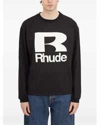 Rhude - Logo-Print Long-Sleeved T-Shirt - Lyst