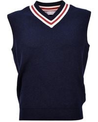 Brunello Cucinelli - Ribbed V-Neck Wool Vest - Lyst