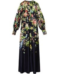 Oscar de la Renta - Flora & Fauna-print Silk Kaftan Maxi Dress - Lyst
