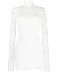 Philipp Plein - Vestido Corto Con Capa De Malla - Lyst