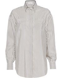 Brunello Cucinelli - Stripe-Print Silk Shirt - Lyst