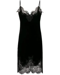 Gold Hawk - Velvet Lace-Trim Slip Dress - Lyst