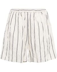 Forme D'expression - Crinkled Striped Shorts - Lyst