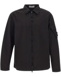 Stone Island - Giacca Con Zip E Logo - Lyst