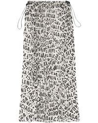 Balenciaga - Drawstring-waist Logo-print Skirt - Lyst