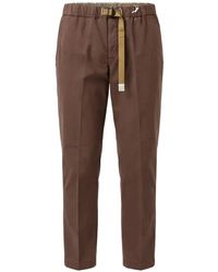 White Sand - Belted Elasticated-Waistband Trousers - Lyst