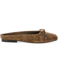 Brunello Cucinelli - Leather Ballerina Shoes - Lyst