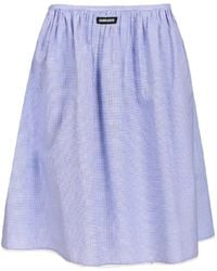 Miu Miu - Check-Pattern Midi Skirt - Lyst
