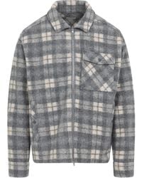 Moncler - Checked-Print Zip-Up Shirt Jacket - Lyst